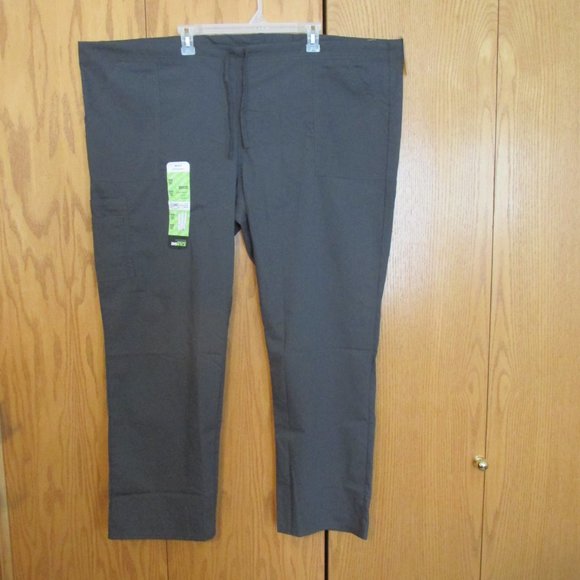 SCRUBSTAR WOMENS SZ 2 X DRAWSTRING PANTS PEWTER STRETCH GRAY MEDICAL DOCTOR NWT - Picture 3 of 13